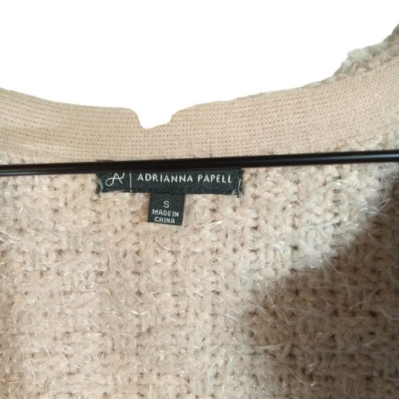 Adrianna Papell Pink Eyelash Acrylic Cardigan Size S - Picture 4 of 4